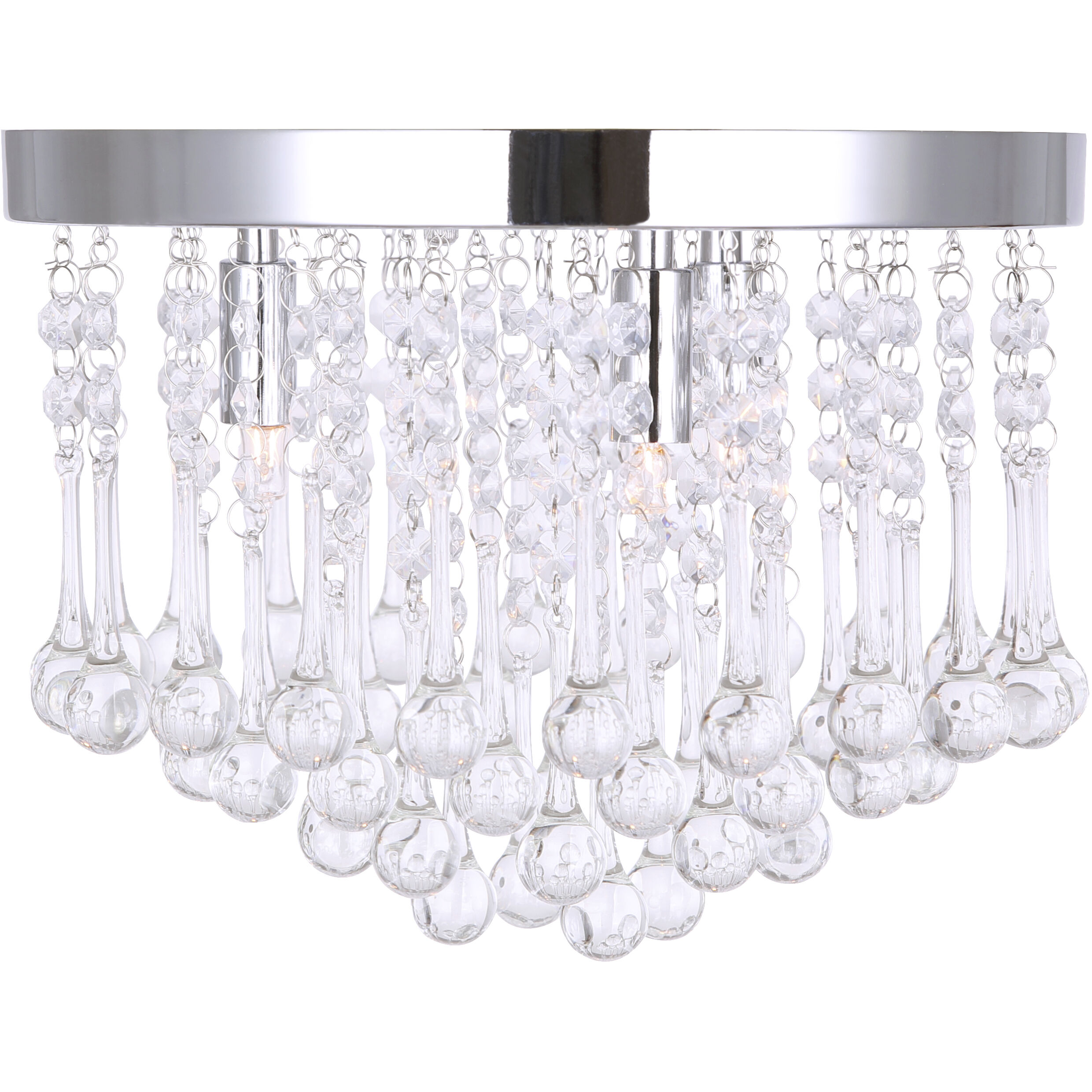 Madison 3 Light 12 inch Chrome Flush Mount Ceiling Light