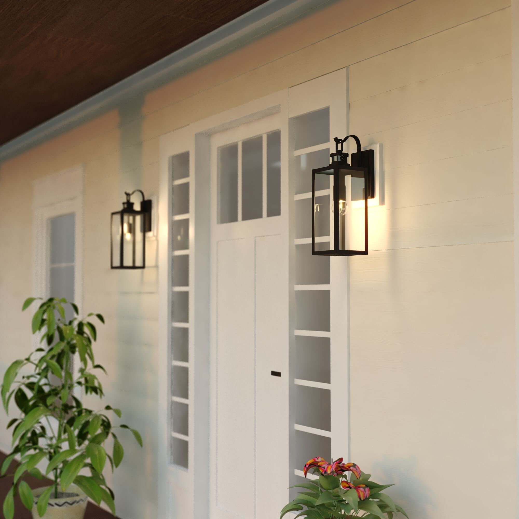 Clinton 1 Light 18.25 inch Matte Black Outdoor Motion Sensor Wall Light