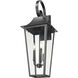 Gannon 3 Light 33.25 inch Black Outdoor Wall Light in G9
