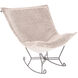 Puff Angora Natural Scroll Rocker with Cover