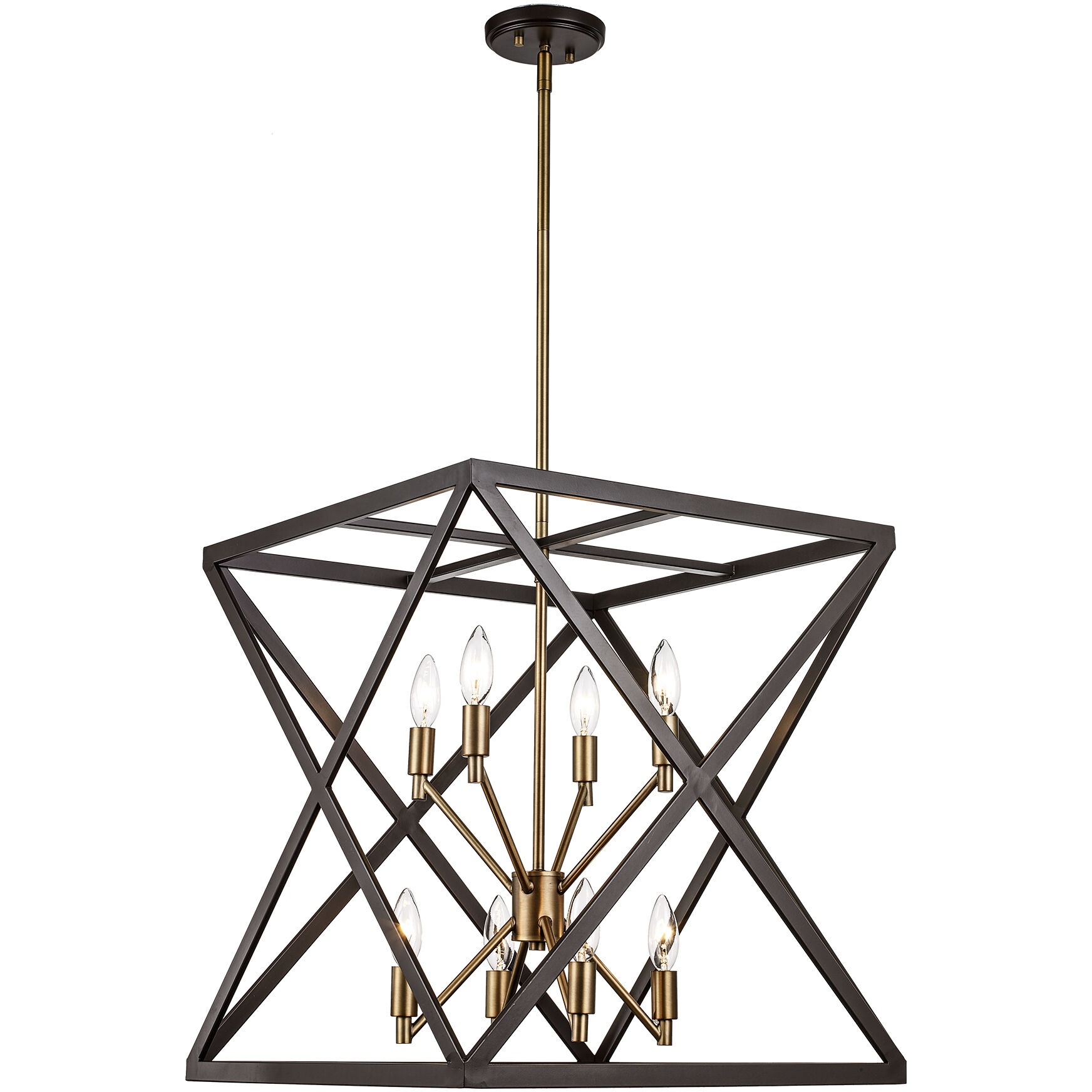 Ackerman 8 Light 20 inch Rubbed Oil Bronze and Antique Brass Pendant Ceiling Light