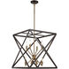 Ackerman 8 Light 20 inch Rubbed Oil Bronze and Antique Brass Pendant Ceiling Light