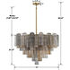 Addis 16 Light 32 inch Aged Brass Chandelier Ceiling Light in Tronchi Glass Autumn