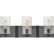 Sawyer 3 Light 22 inch Aged Zinc with Distressed Black Vanity Light Wall Light