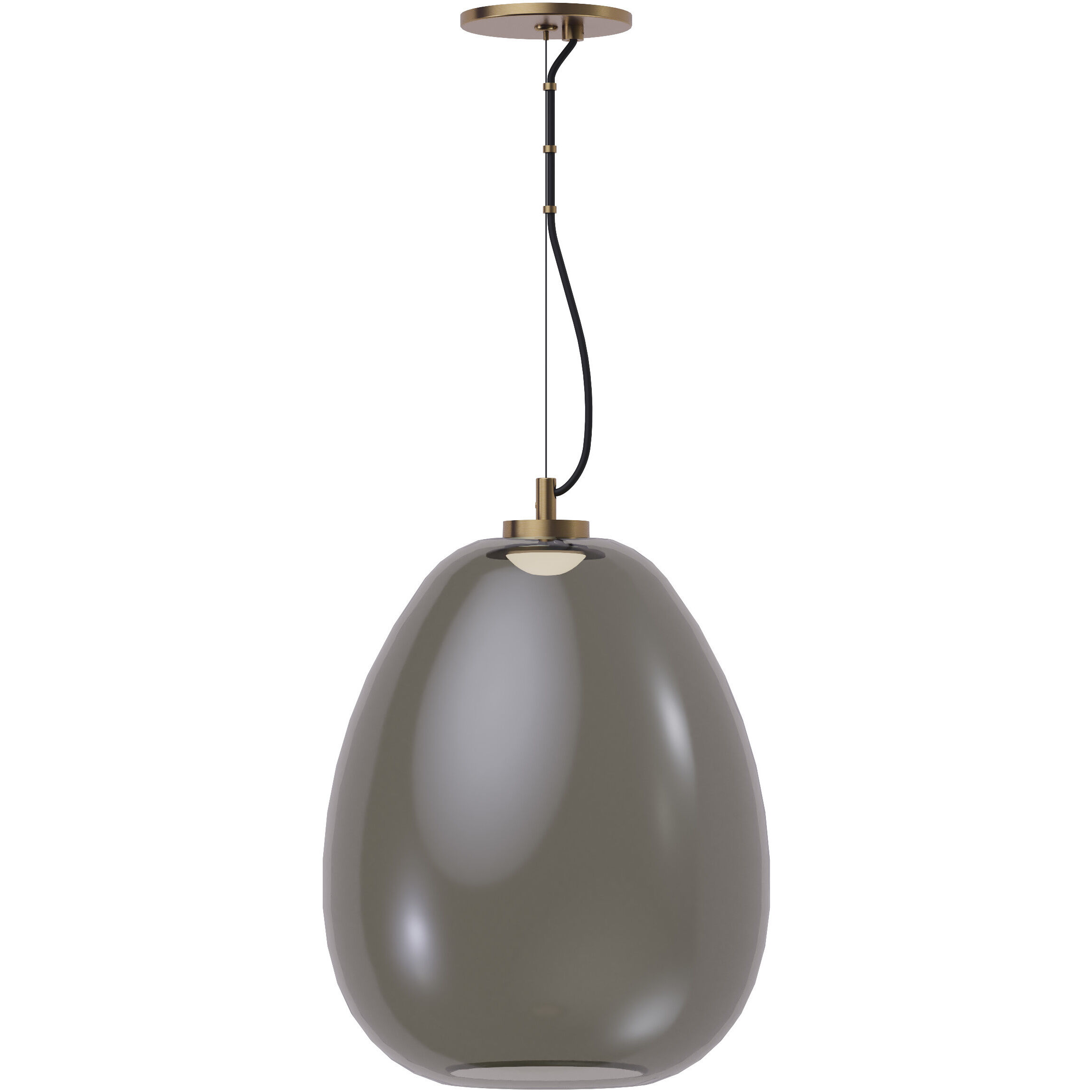Sean Lavin Kapoor LED Transparent Smoke/Natural Brass Pendant Ceiling Light, Integrated LED