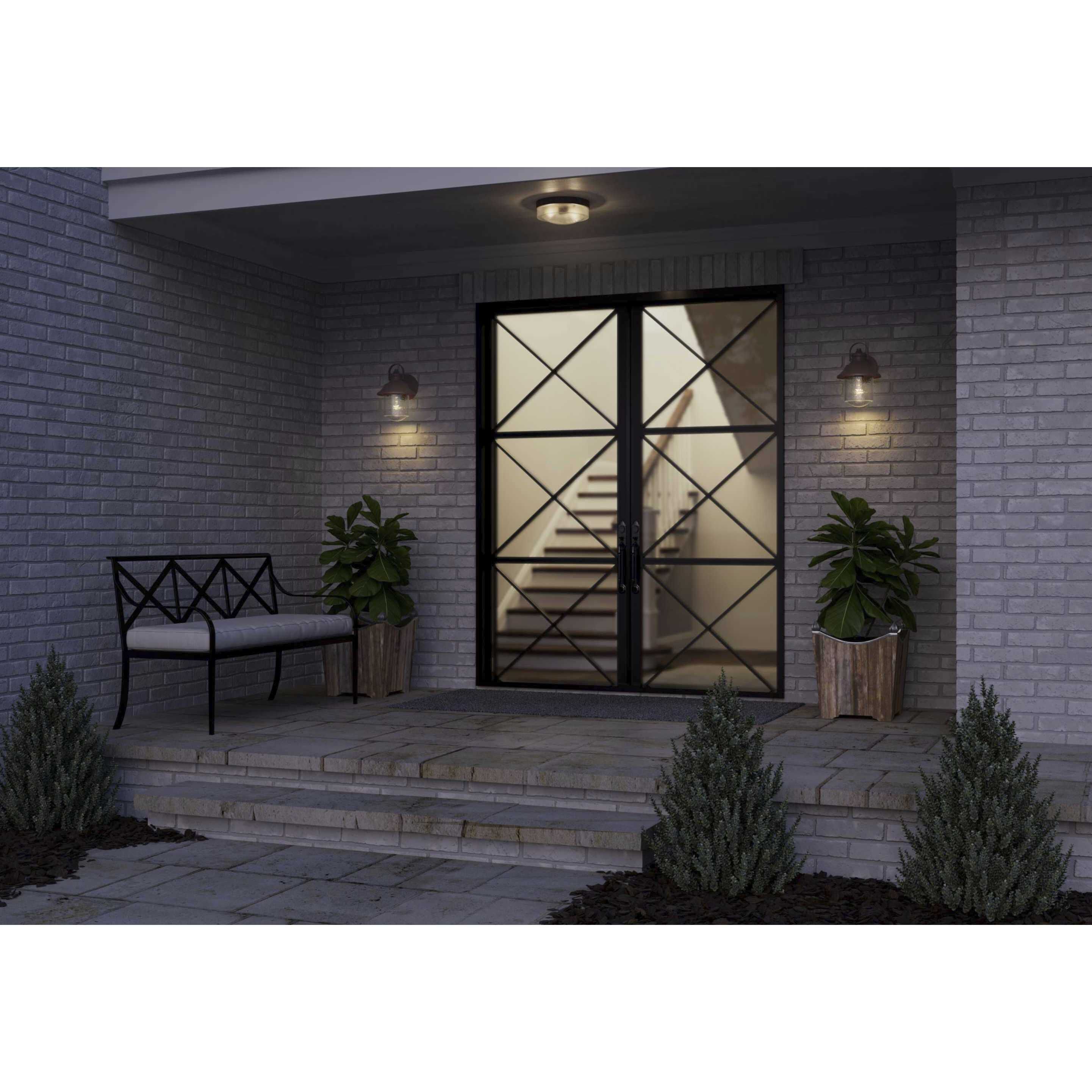 Weldon 2 Light 11 inch Architectural Bronze Outdoor Flush Mount
