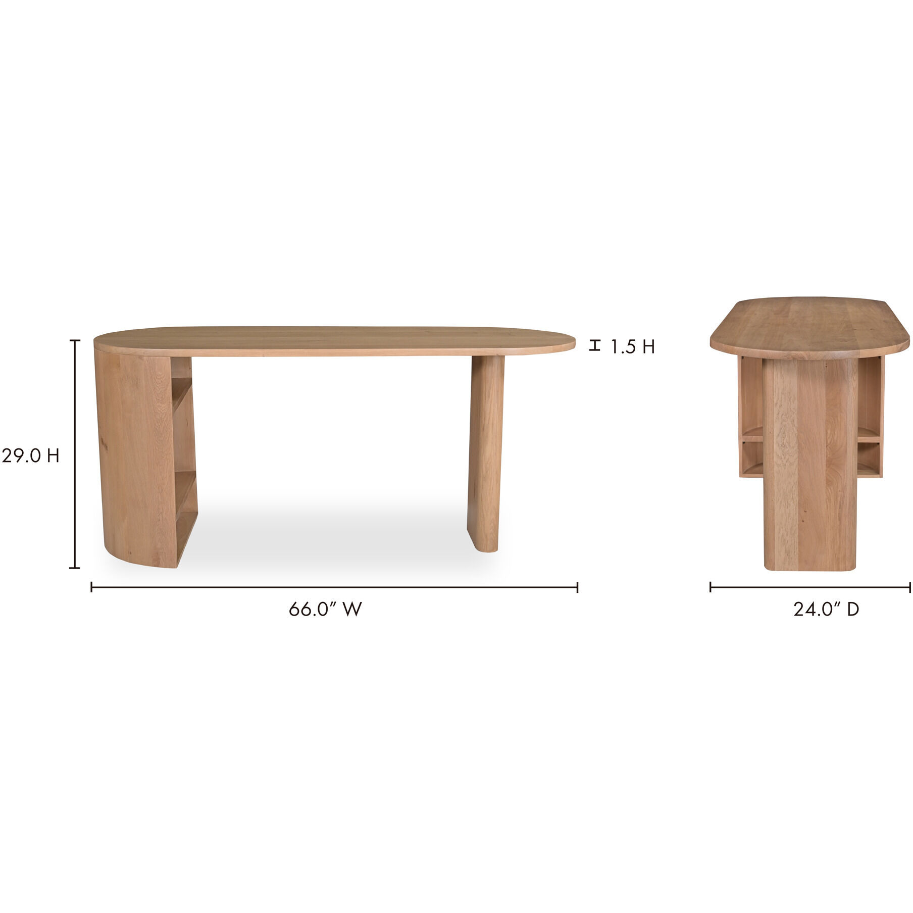 Theo 66 X 24 inch Natural Desk