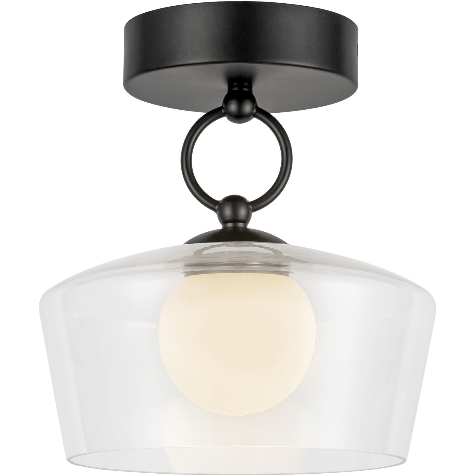 Alora Mood Leota LED 8 inch Matte Black Semi-Flush Mount Ceiling Light