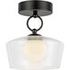 Alora Mood Leota LED 8 inch Matte Black Semi-Flush Mount Ceiling Light