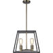 Adams 4 Light 15 inch Rubbed Oil Bronze Pendant Ceiling Light