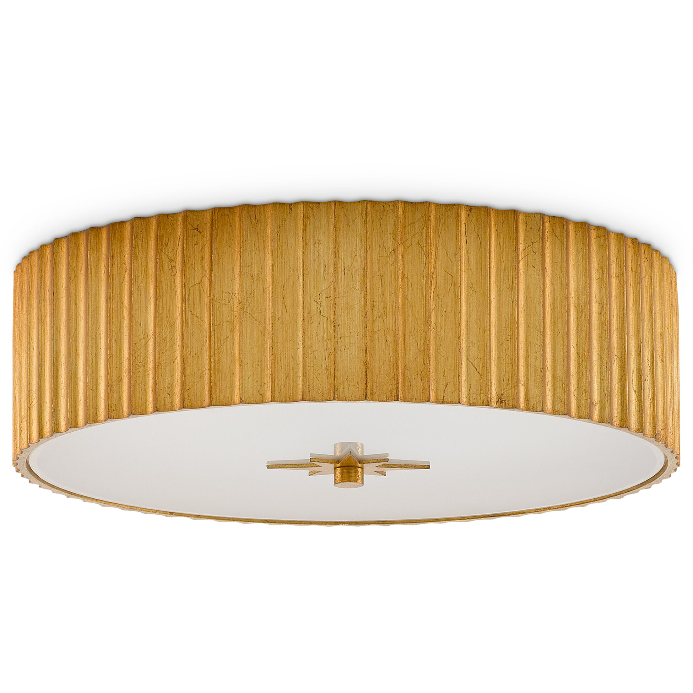 Caravel 1 Light 14 inch Gold Leaf/Frosted Glass Flush Mount Ceiling Light