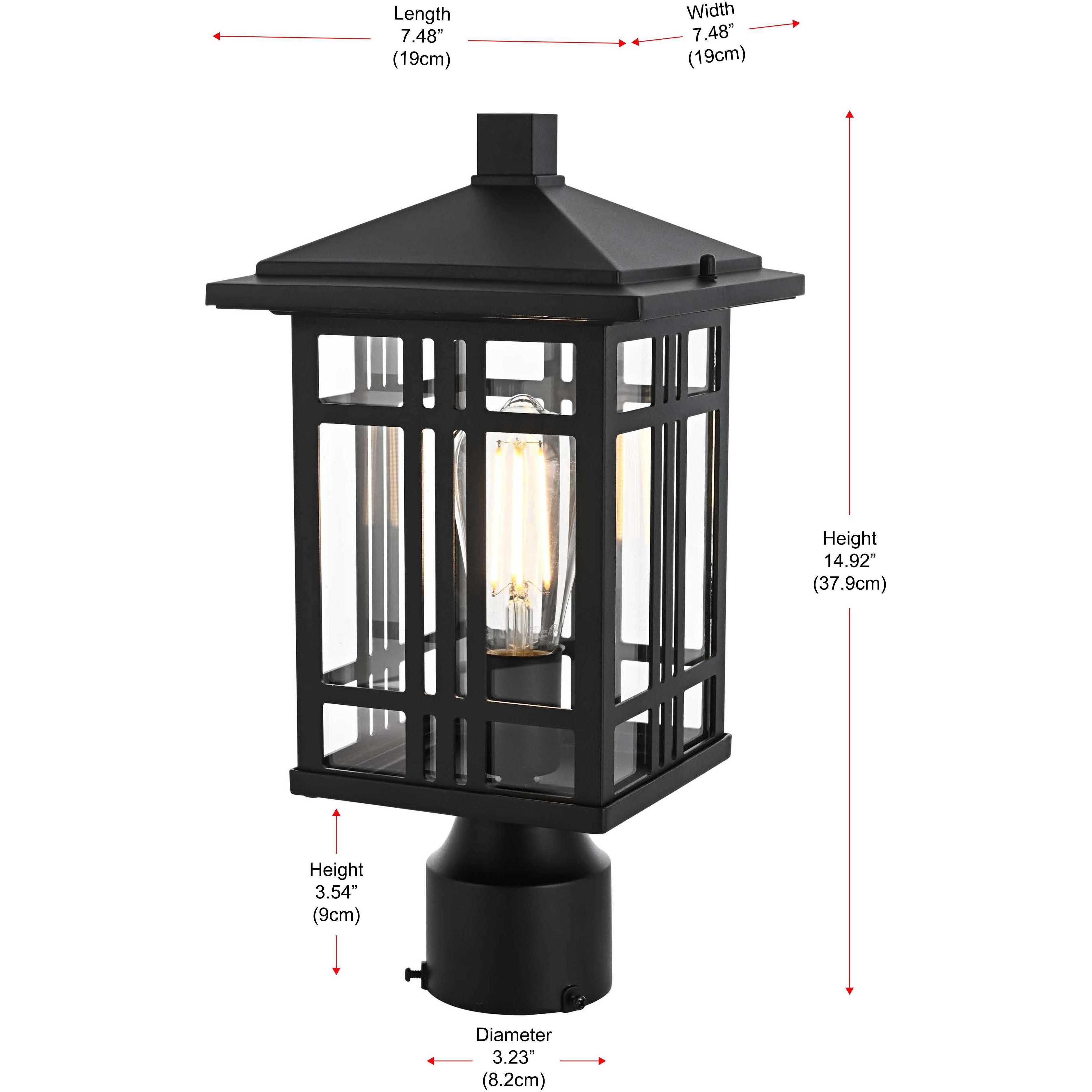 Harley 1 Light 15 inch Black Outdoor Post Light