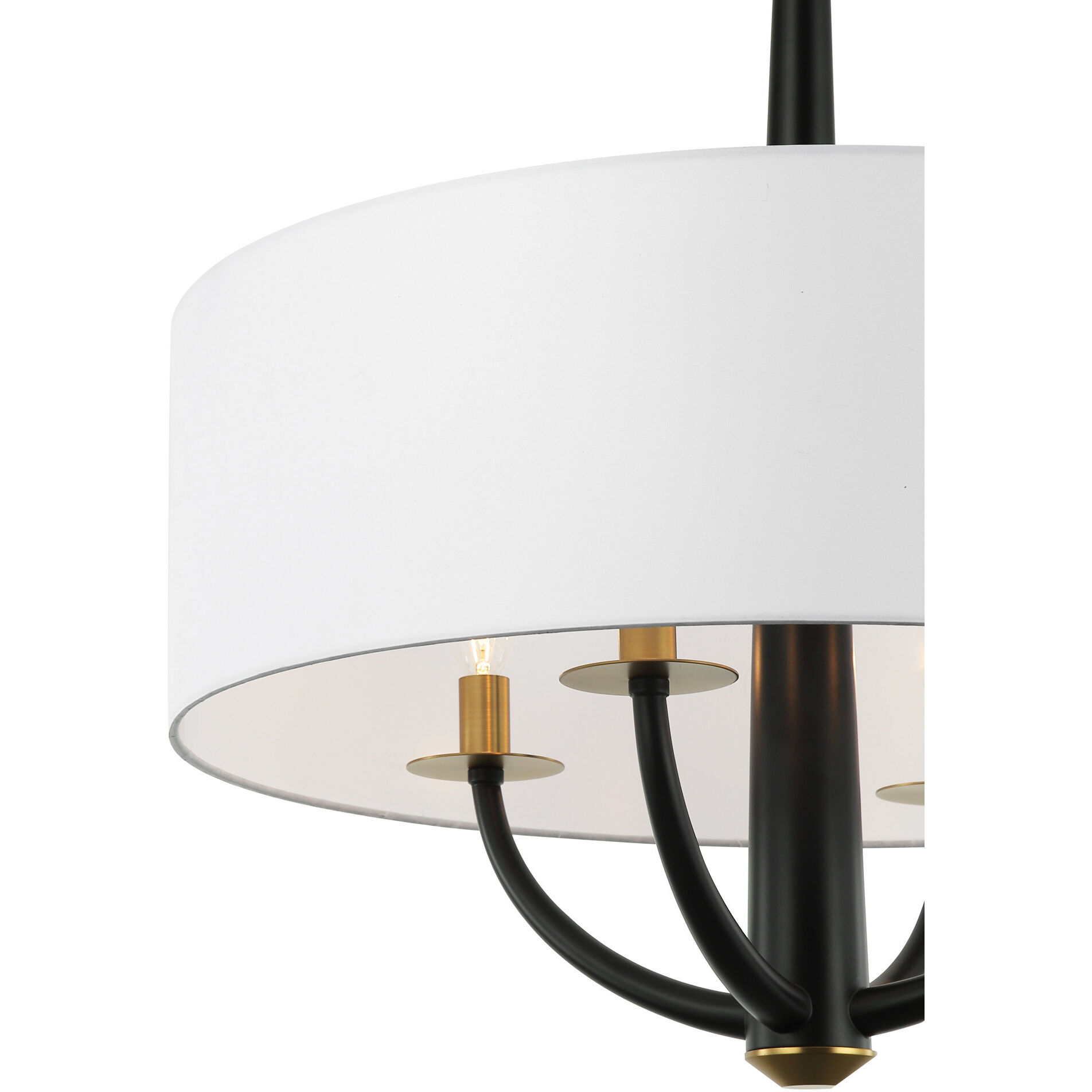 Patchwork 4 Light 24 inch Black with Satin Brass Pendant Ceiling Light in Black/Satin Brass