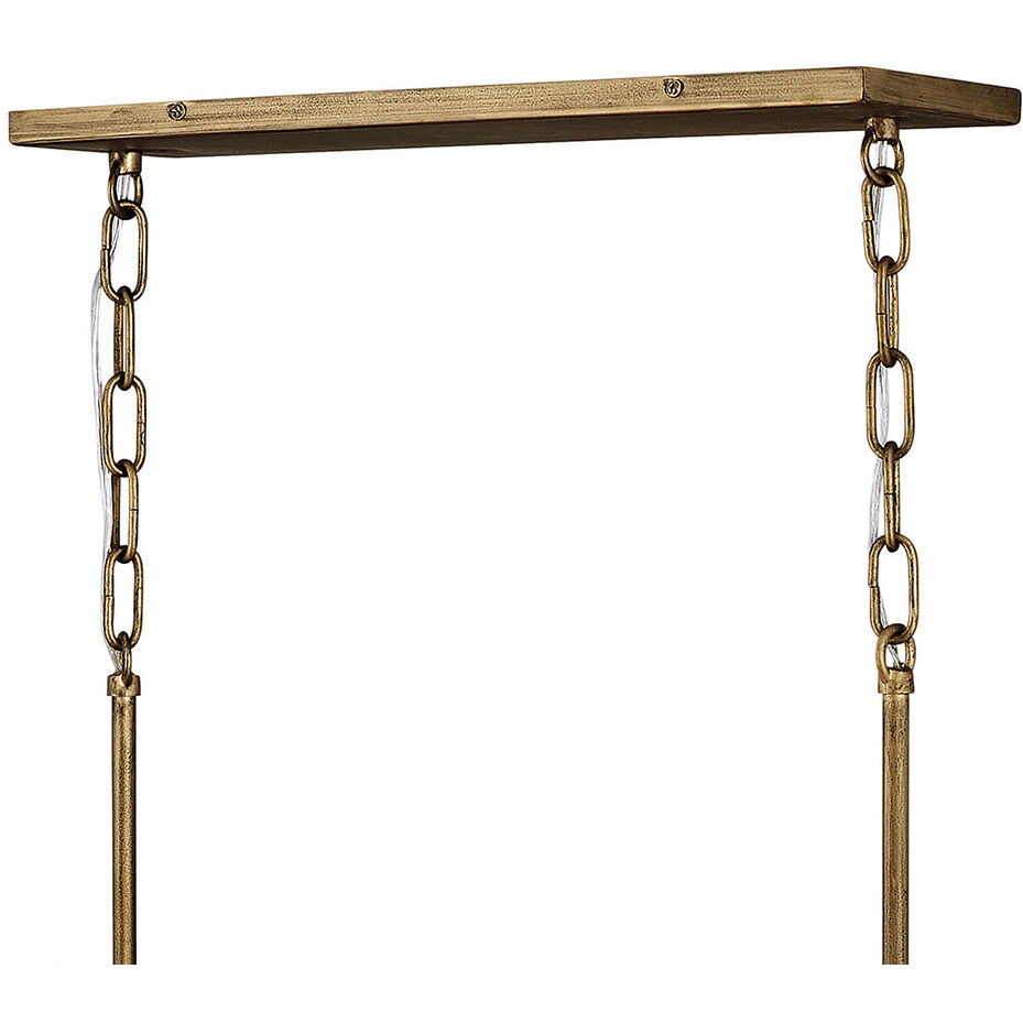 Revel LED 41.5 inch Burnished Gold Chandelier Ceiling Light, Linear & Oval