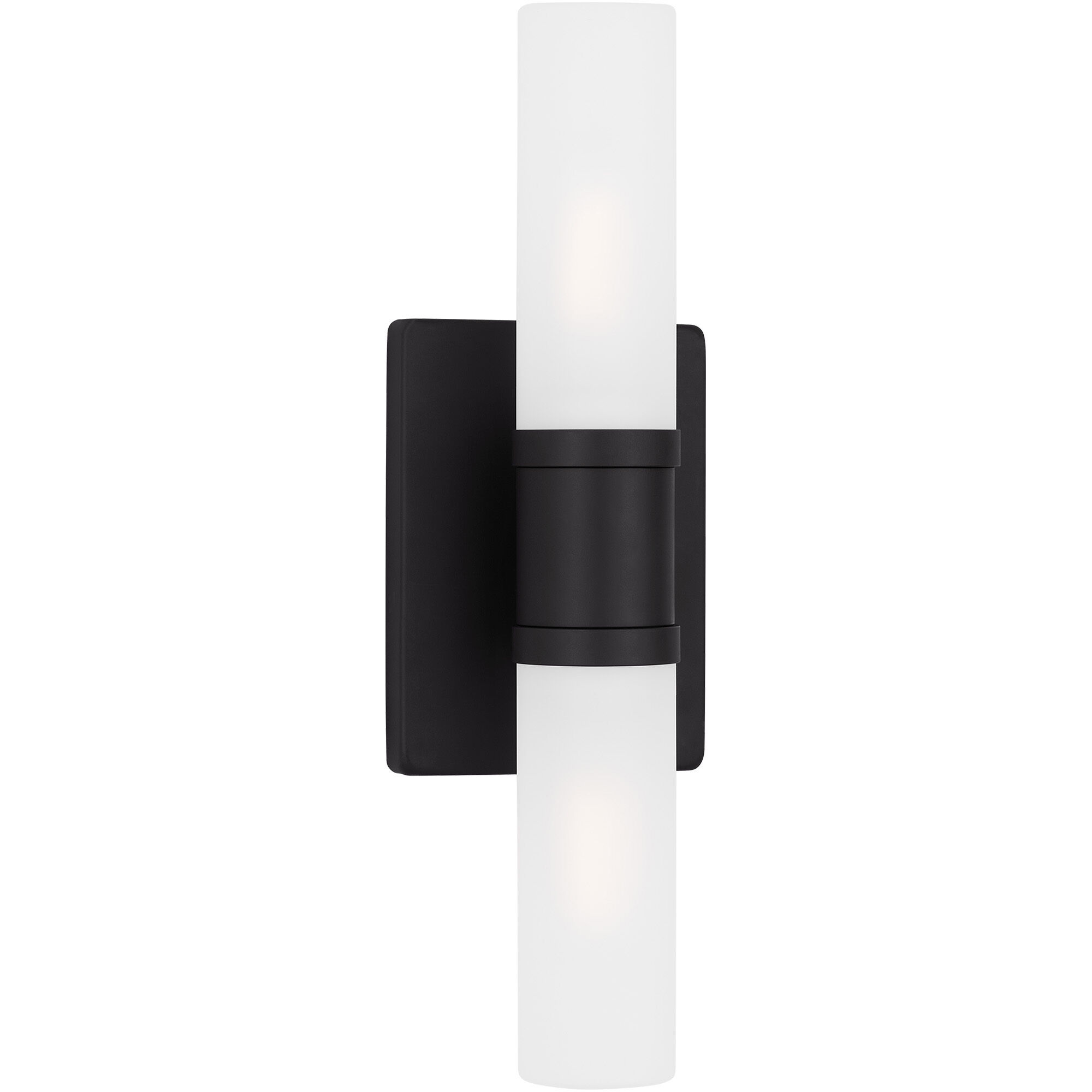 Keaton 2 Light 5 inch Midnight Black Bath Vanity Wall Light in Satin Etched Glass