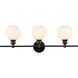 Syracuse 3 Light 28 inch Black Wall sconce Wall Light