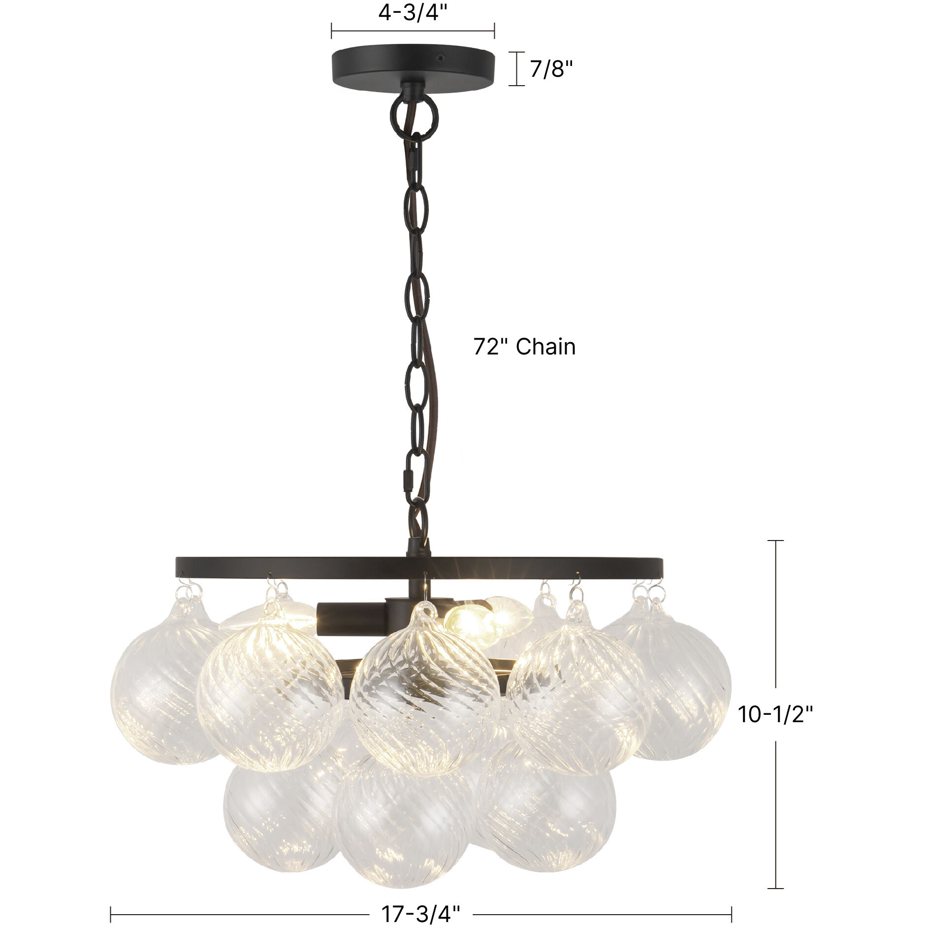 Alora Mood Faye 3 Light 17.75 inch Matte Black and Smoked Solid Glass Chandelier Ceiling Light in Smoked Glass
