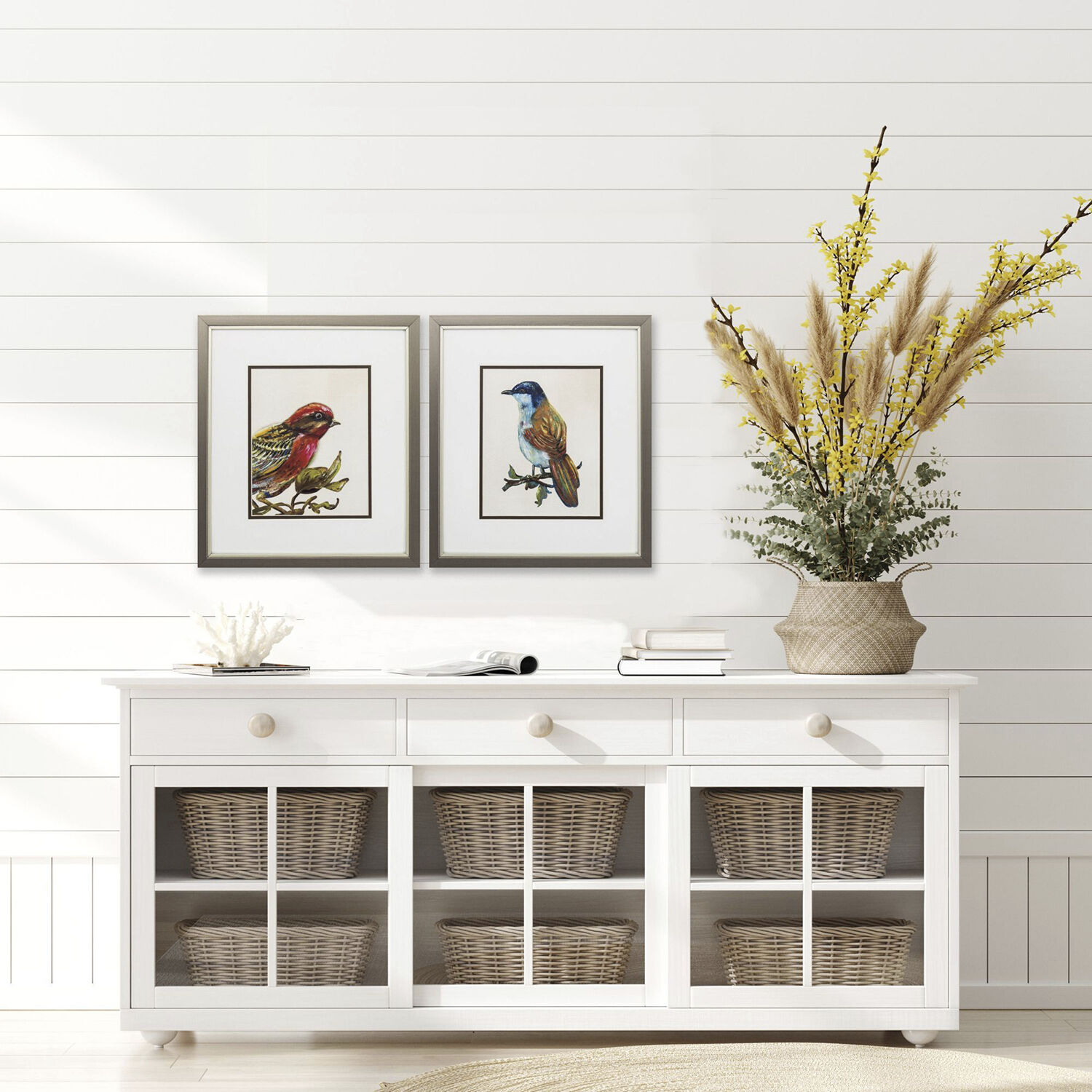 Eco Bird Orange and Blue Framed Art, Propac