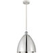 Ballston Dome LED 12 inch White and Polished Chrome Mini Pendant Ceiling Light