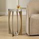 Kolkata 24 X 13.75 inch White Stone and Brass Accent Table