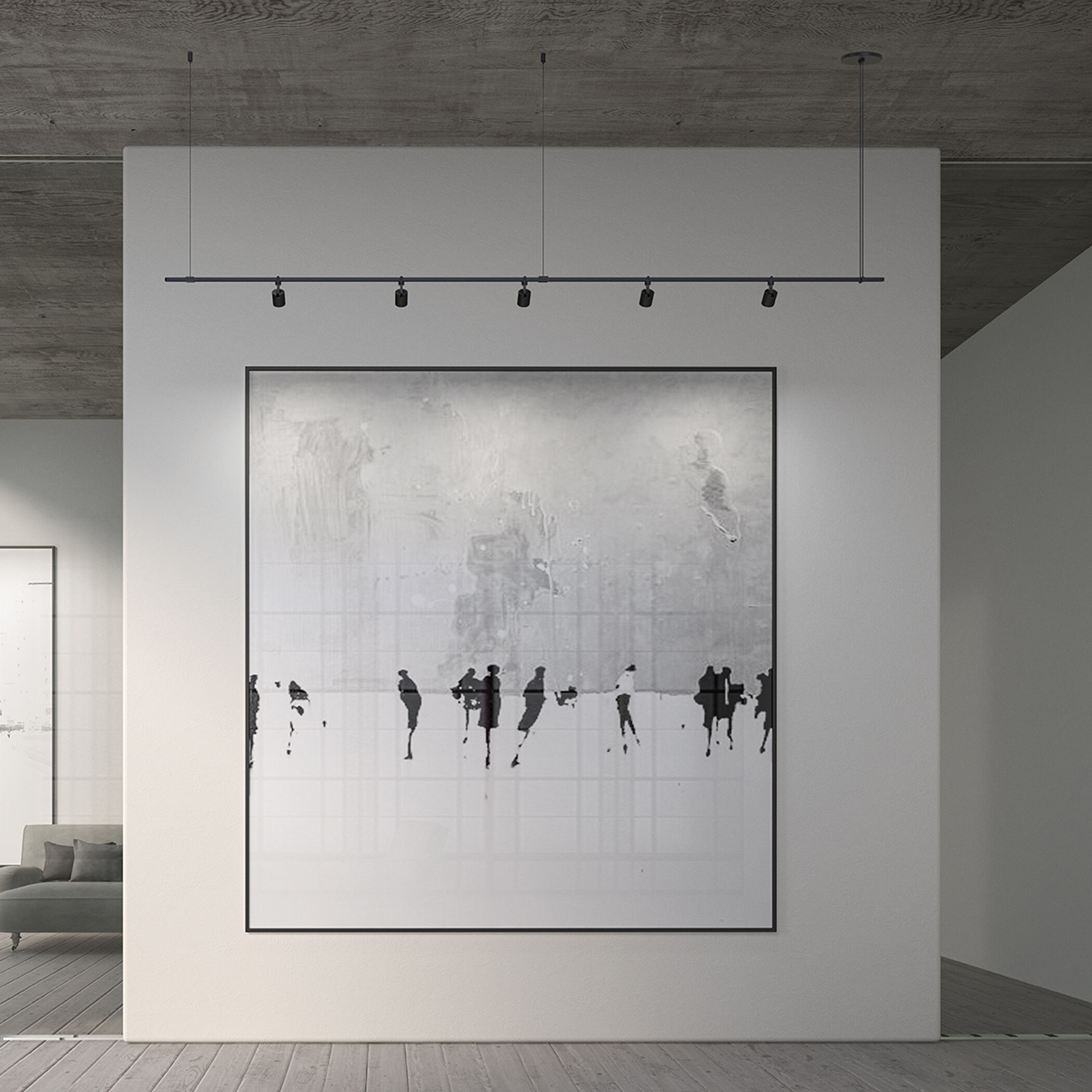 Suspenders LED 97 inch Satin Black Pendant Ceiling Light