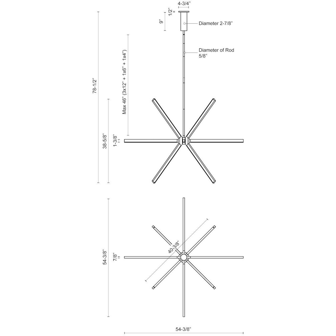 Sirius LED 54.38 inch White Chandelier Ceiling Light