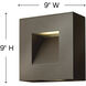 Luna LED 9 inch Bronze Outdoor Wall Mount Lantern, Medium