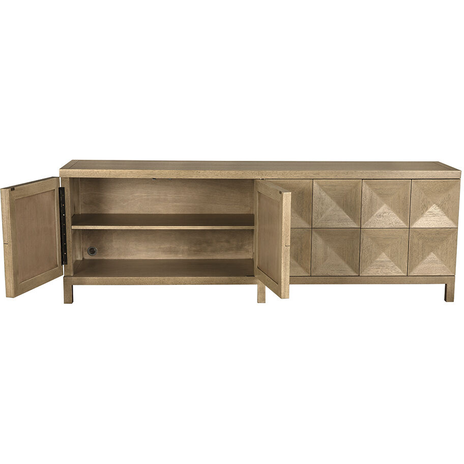 Quadrant 96.5 X 23 inch Washed Walnut Sideboard, 4 Door