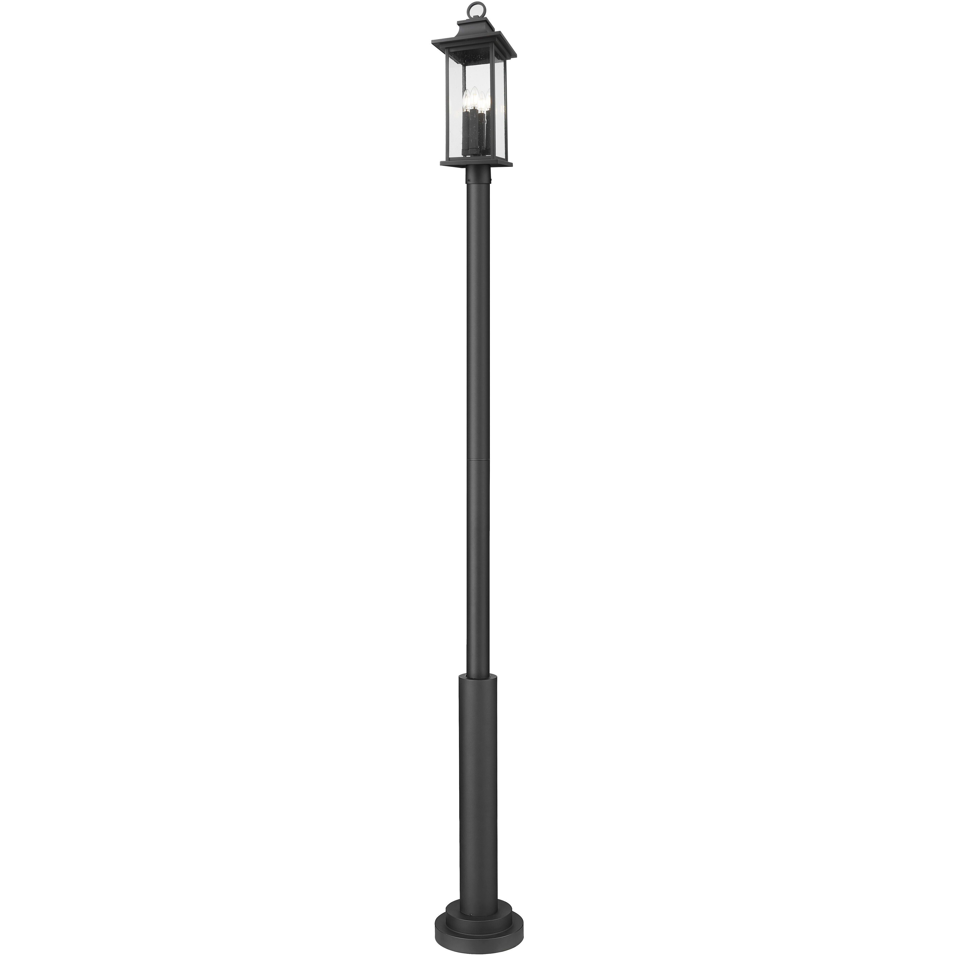 Tiberius 4 Light 120 inch Black Outdoor Post Mounted Fixture