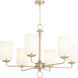 Ginevra 6 Light 38 inch Aged Brass Chandelier Ceiling Light, Small