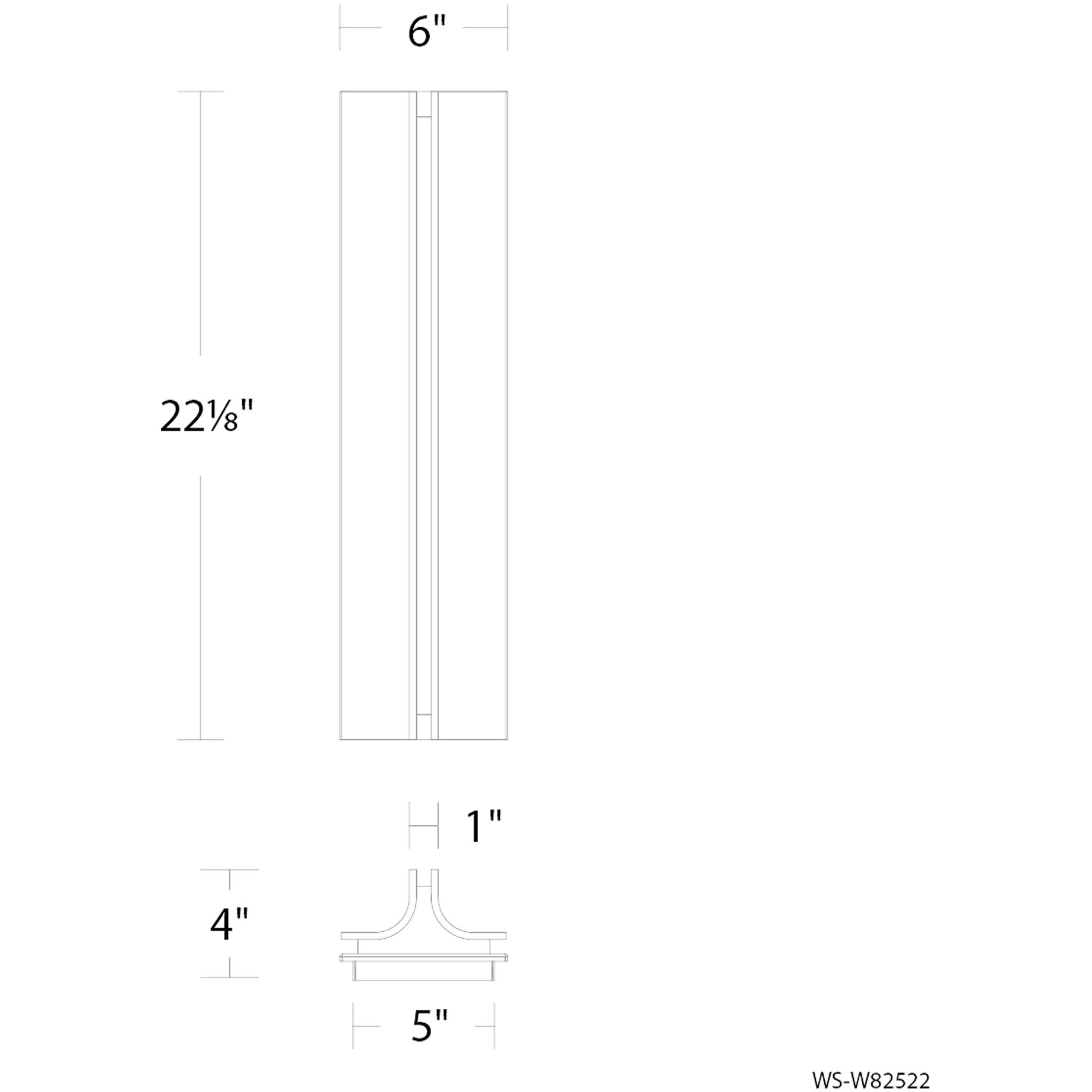 Strait LED 22 inch Black Outdoor Wall Lighting in 2700K