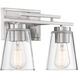 Calhoun 2 Light 14.58 inch Satin Nickel Bathroom Vanity Light Wall Light, Essentials