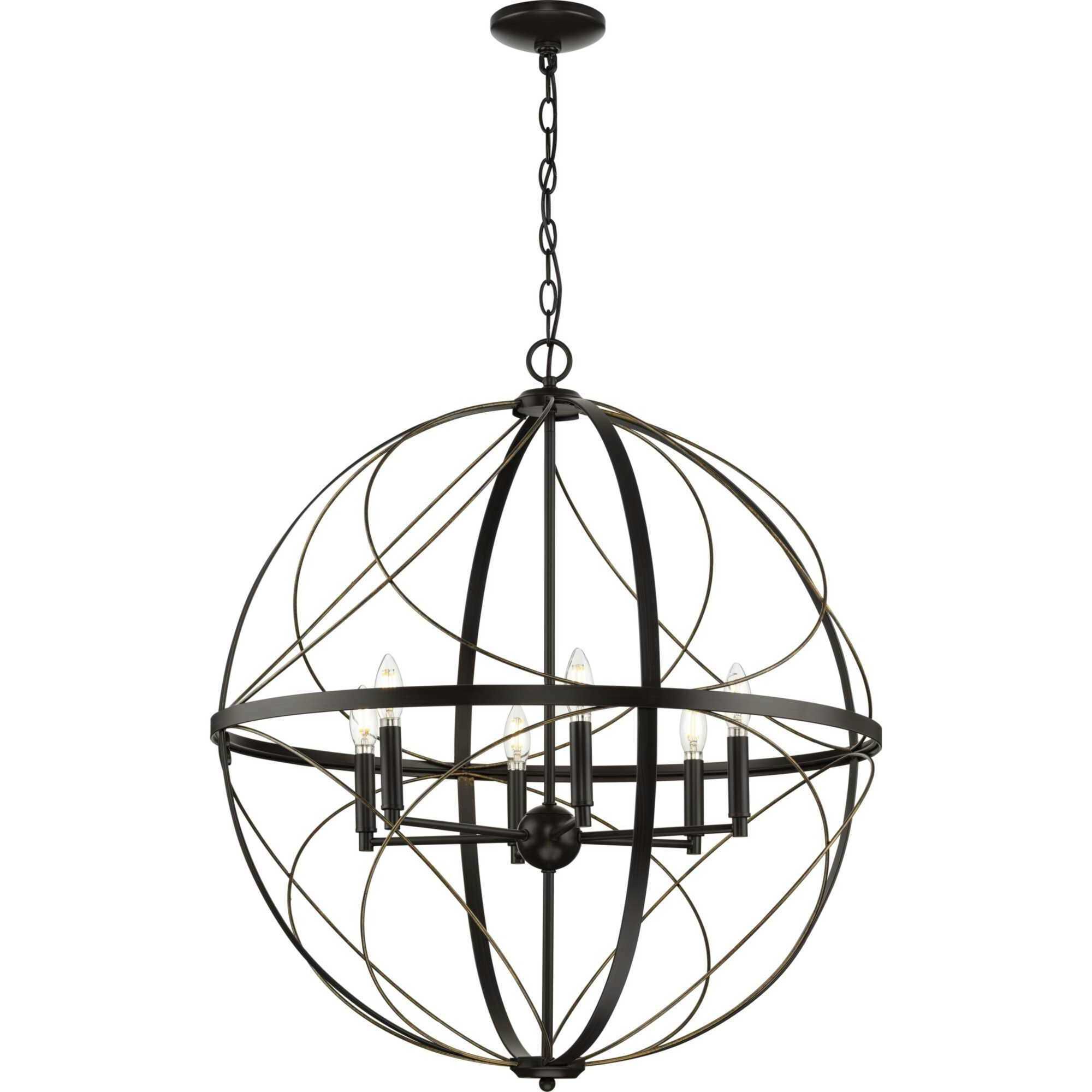 Gerald Ave 6 Light 28 inch Antique Bronze Pendant Ceiling Light