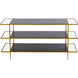 Carrick 60 X 18 inch Dark Brown with Brass and Clear Console Table