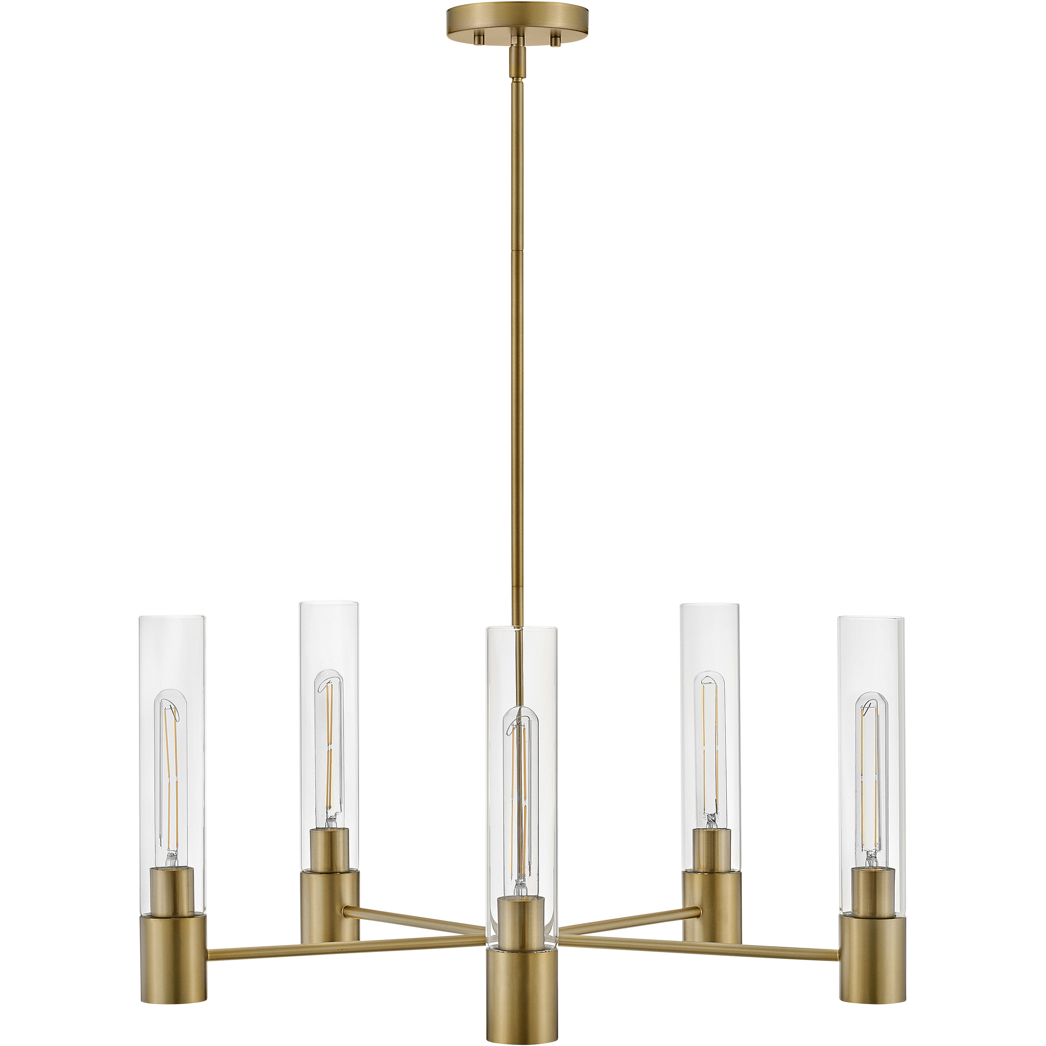 Shea LED 28 inch Lacquered Brass Chandelier Ceiling Light
