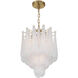 Ollie 4 Light 14.25 inch Aged Brass Chandelier Ceiling Light in Sand Glass Clear