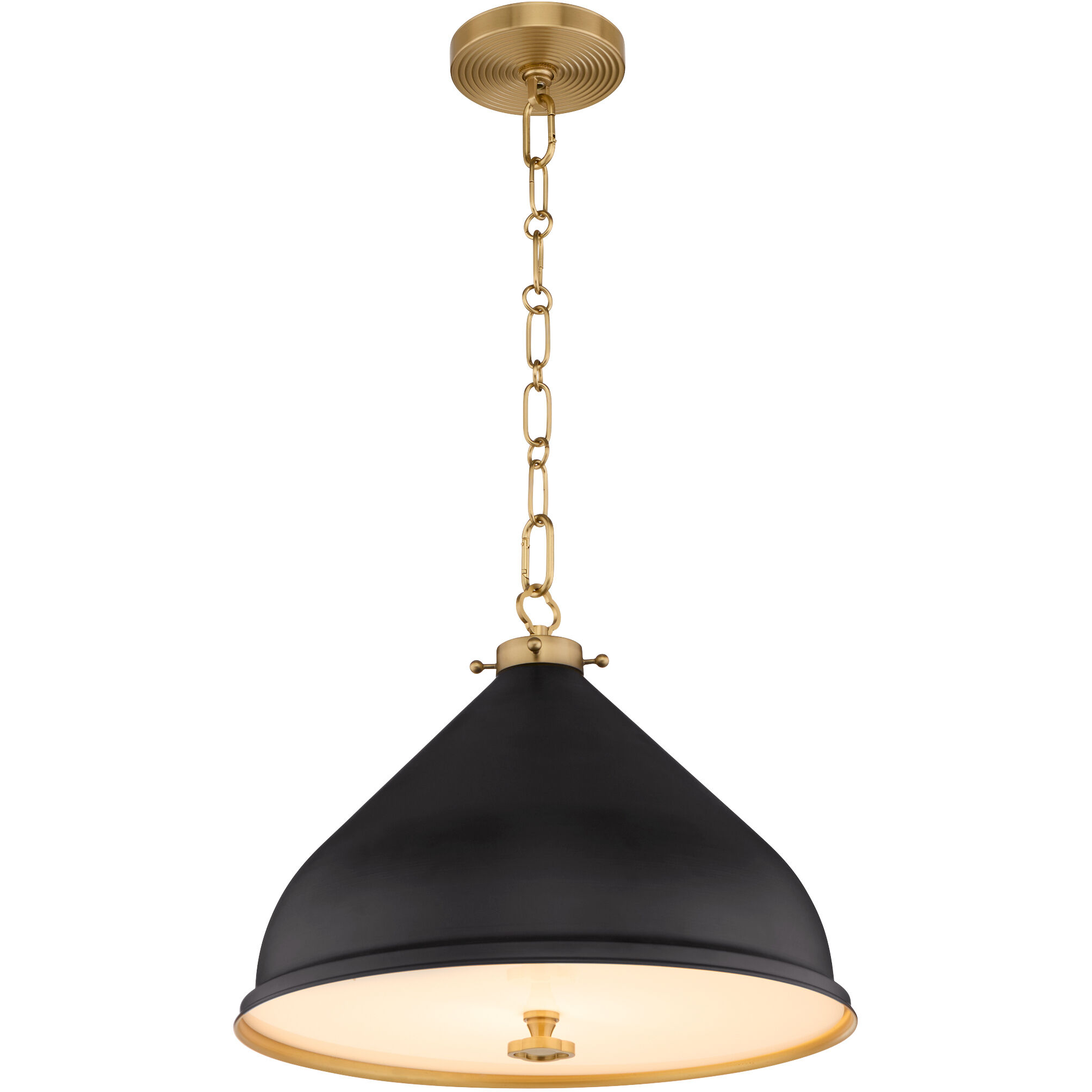 Bonnel 1 Light 16 inch Matte Black and Aged Brass Pendant Ceiling Light