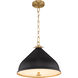 Bonnel 1 Light 16 inch Matte Black and Aged Brass Pendant Ceiling Light