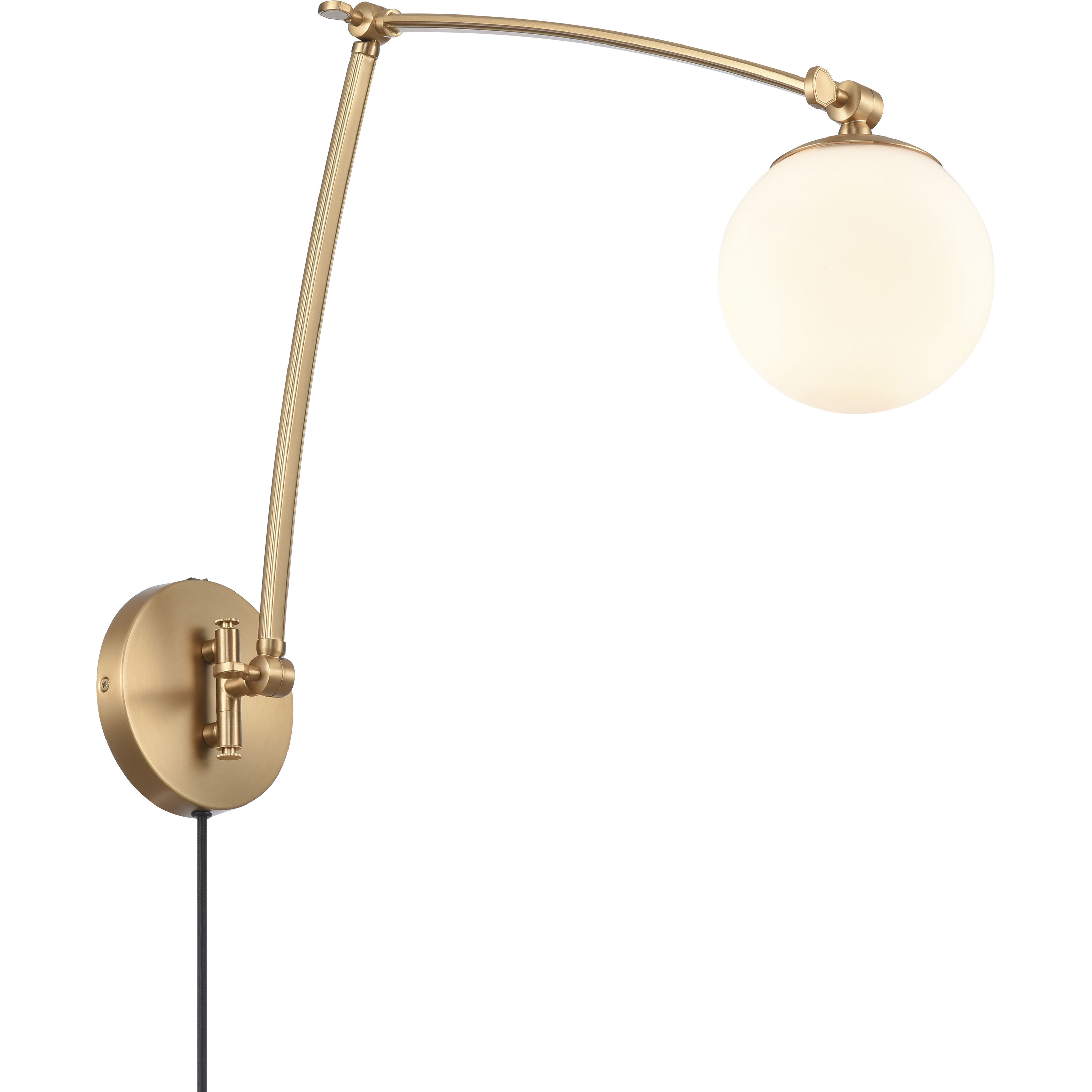 Caroline 25.5 inch 60 watt Brushed Gold Swingarm Sconce Wall Light