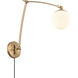 Caroline 25.5 inch 60 watt Brushed Gold Swingarm Sconce Wall Light