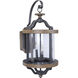 Ashwood 3 Light 29 inch Textured Black/Whiskey Barrel Outdoor Wall Lantern, Extra Large