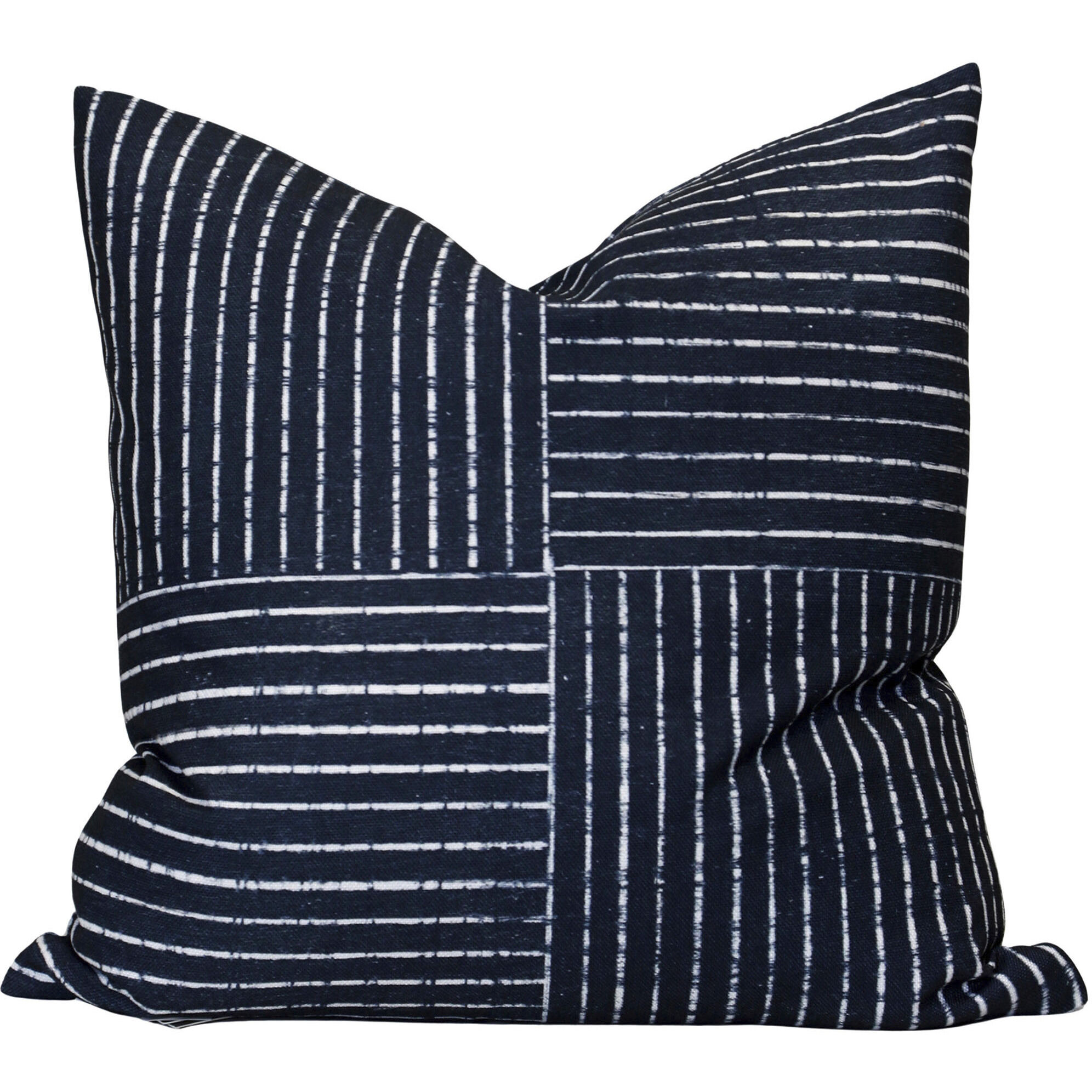 Cameron 24 X 6.5 inch Navy Blue and White Pillow