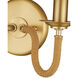 Adala 2 Light 16 inch Brushed Brass Wall Sconce Wall Light