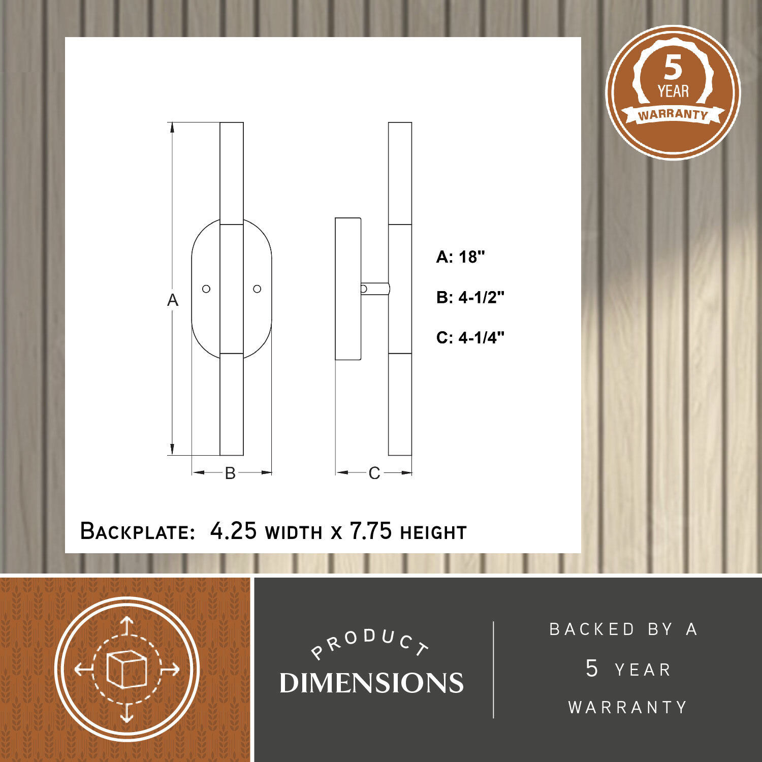 Fulton LED 4.5 inch Chrome Bathroom Light Wall Light