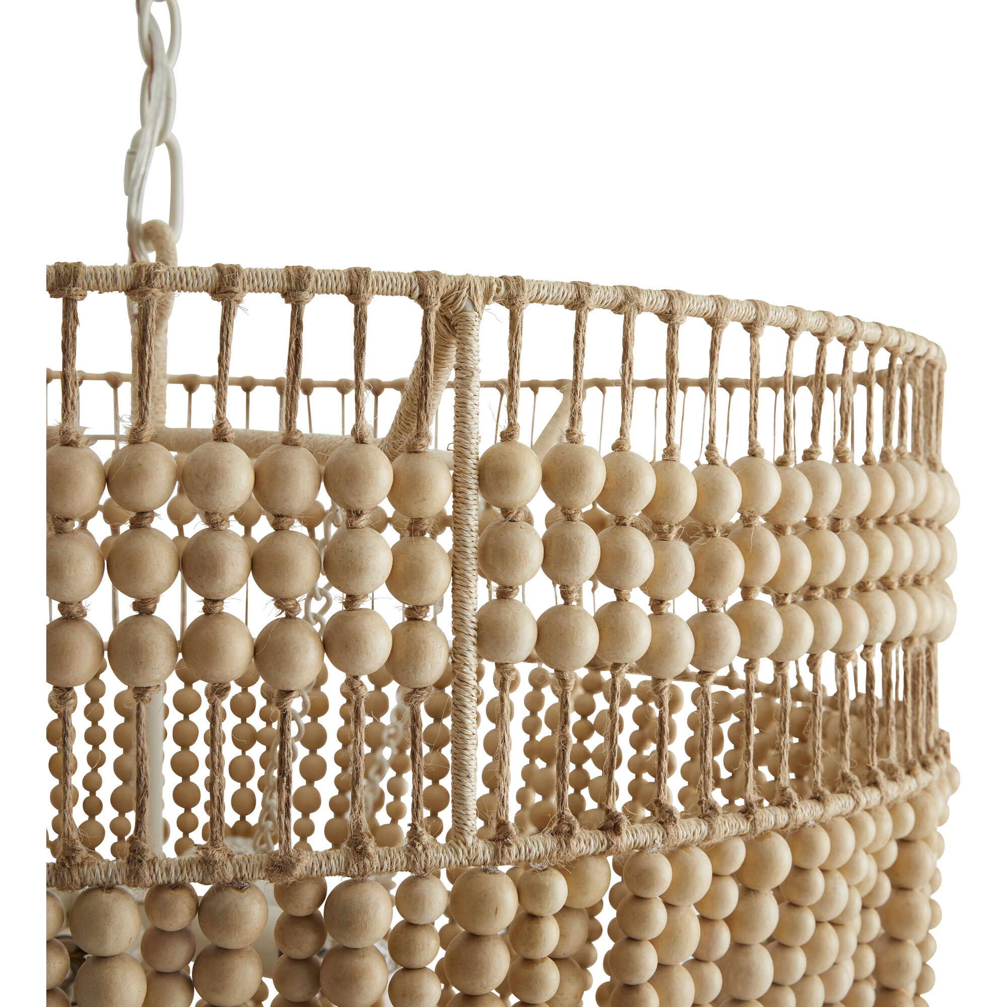 Nina 6 Light 28 inch Natural and White Chandelier Ceiling Light