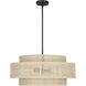 Bellamy 3 Light 22 inch Black Chandelier Ceiling Light in Natural Rattan