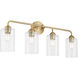 Charlotte 4 Light 32.5 inch Aged Brass Vanity Light Wall Light