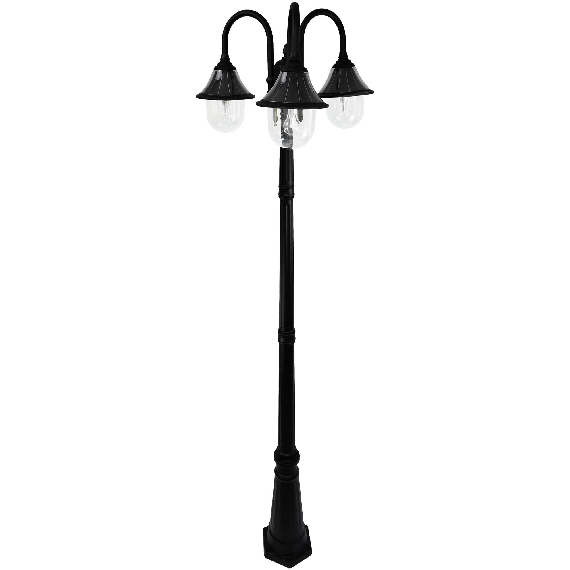 Orion 3 Light 94.63 inch Black Post Light, Solar