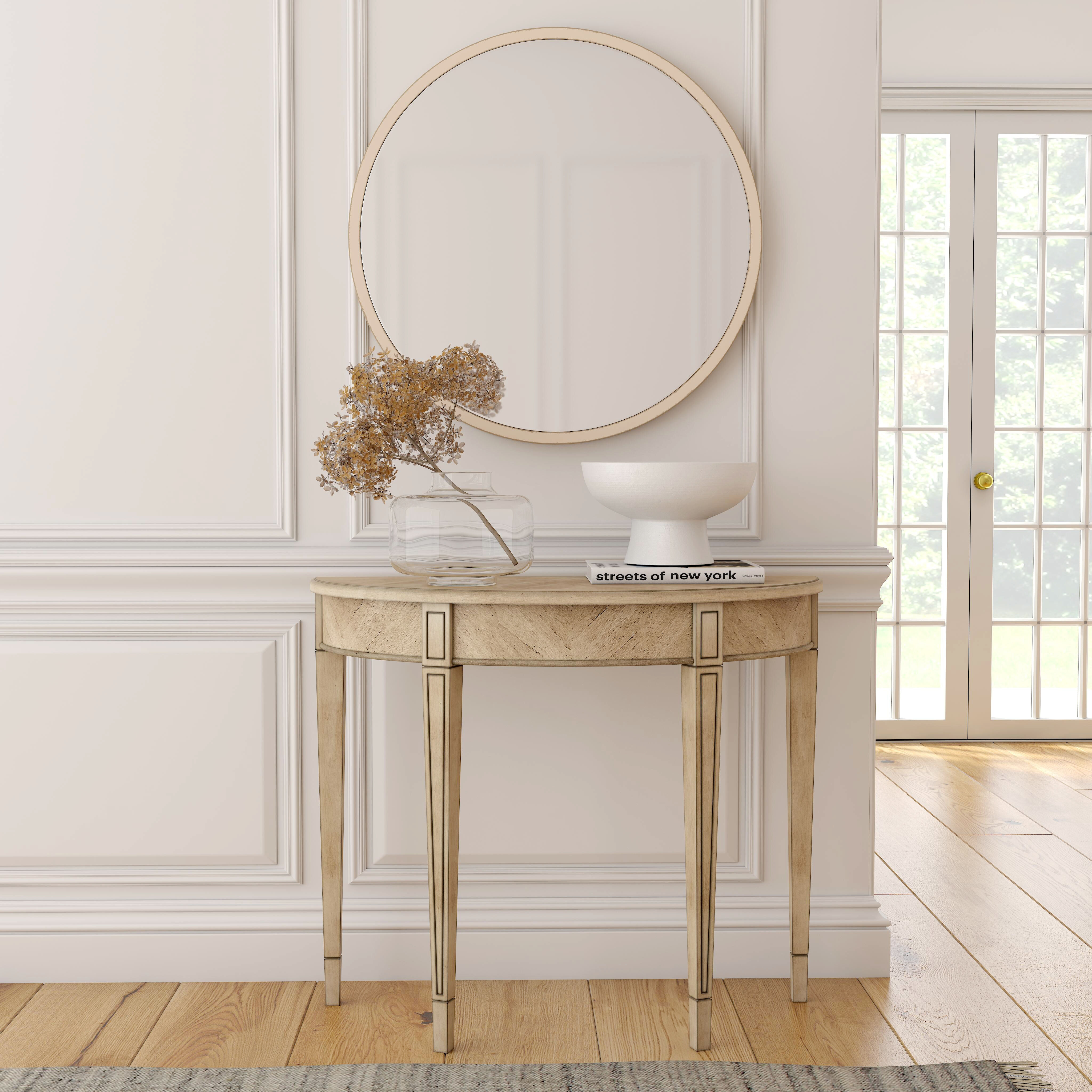 Hampton Demilune Console Table in Beige