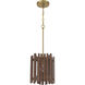 Freeform 1 Light 9.5 inch Satin Brass/Walnut Pendant Ceiling Light